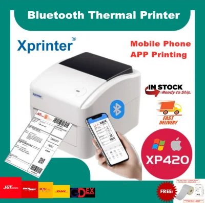 [Stock in M'sia] A6 Bluetooth Thermal Printer Xp-420B Lazada Airway Bill Waybill Barcode Shipping Label Consignment Note