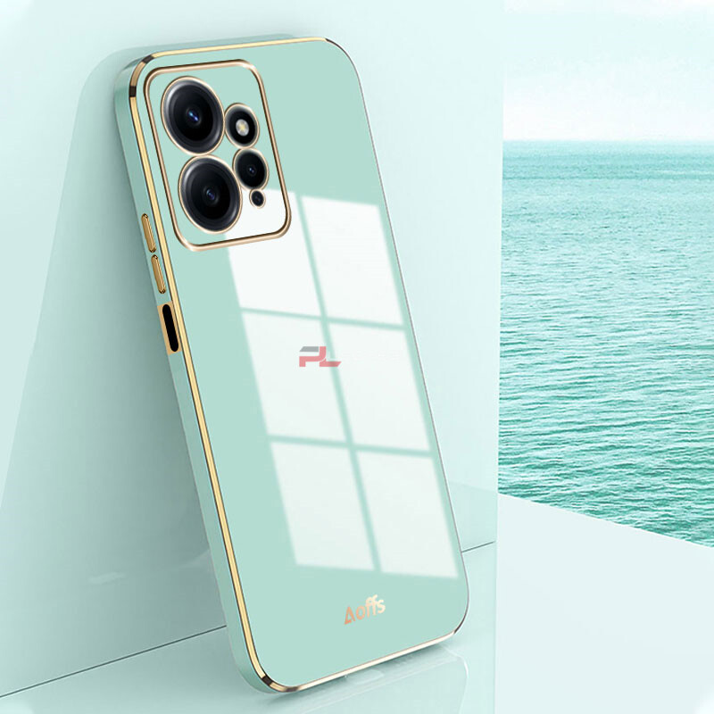 PlusCase for Xiaomi Redmi Note 12 4G 6D Plating Soft Case Lens Protector Square Frame Silicone Glossy Shockproof Phone Back Cover