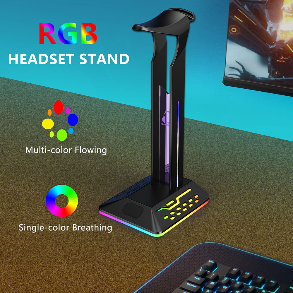 {Tenda} RGB Headphone Holder Rack Gamer Headset Display Stand Laptop PC Gaming Accessory
