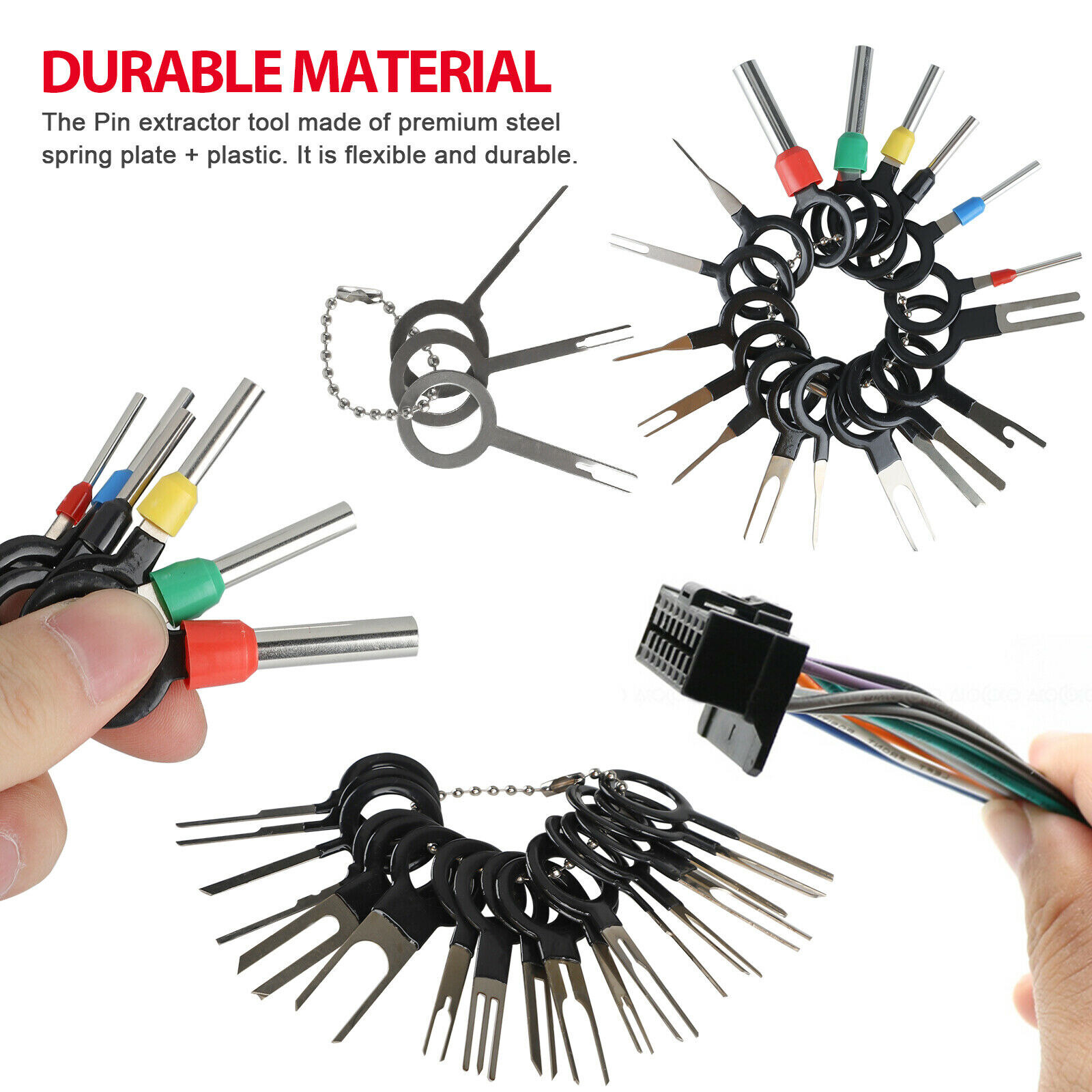 KKmoon 39Pcs Wire Terminal Removal Tool Car Electrical Wiring Crimp Connector Pin Kit