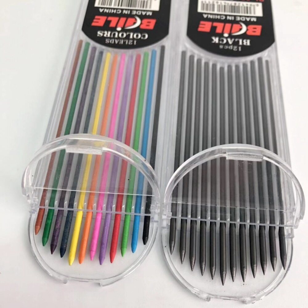 Bút chì kim 2.0 mm có màu 2B bằng kim loại-INTL