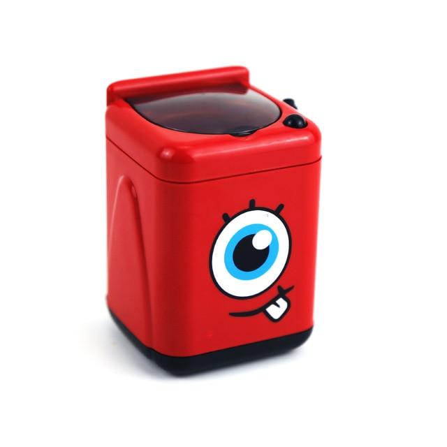 Mini Simulation Children Play Pretend Electric Cute Cosmetic Powder Puff Washing Machine Makeup Brushes Cleaner Washer Tool