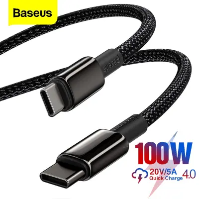 Baseus 100W USB C to USB Type C Cable USB-C Digital display Fast Charge 4.0 PD Cable for MacBook iPad Xiaomi Mi 10 Pro Samsung Huawei