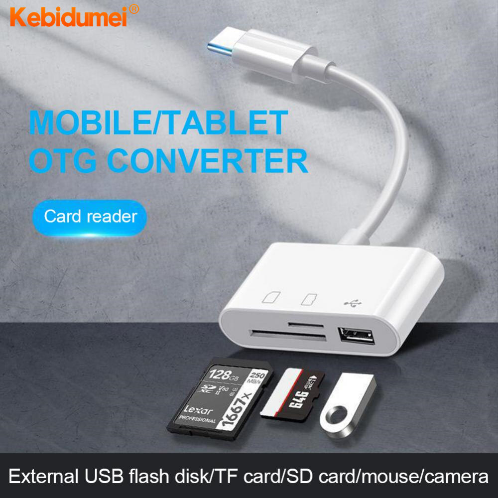 Kebidumei đa chức năng Loại-C Adapter TF SD Đầu đọc thẻ nhớ OTG adpter USB đầu đọc thẻ Loại C