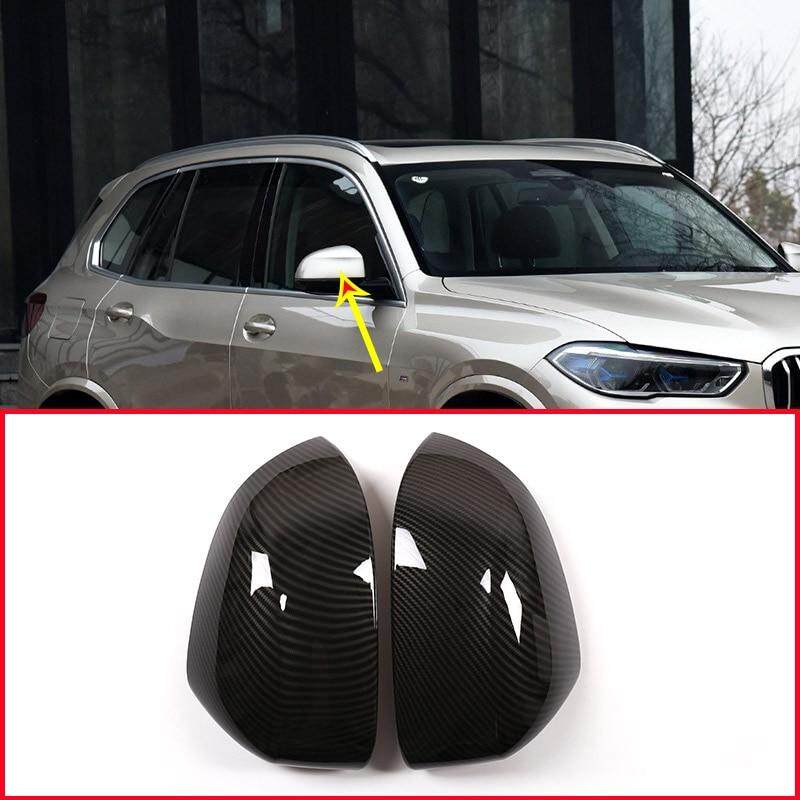 2 Pcs Carbon Fiber Style ABS Kaca Spion Kover Tutup Pemangkas untuk BMW X5 G05 X7 G07 Tahun 2019 Model Aksesori Mobil
