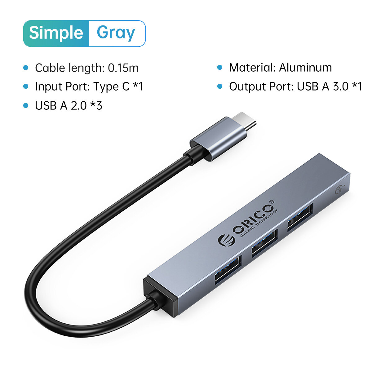 Orico type c usb 3.2 10gbps hub 4 port 4k60hz hdm-compatib pd60w sd tf splitter otg adapter for macbook pc computer accessori