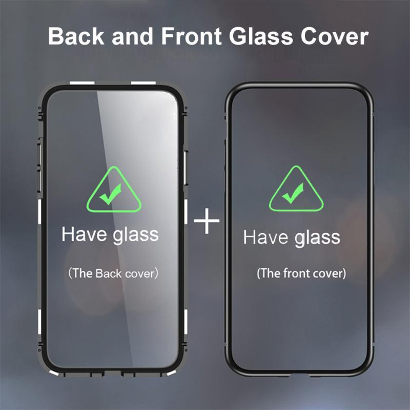 For Xiaomi Redmi Note 11 / Redmi Note 11s / Redmi Note 11 Pro 5G Magnetic Case 360 Front+Back double-sided 9H Tempered Glass Case For Redmi Note 11 Note 11s Note 11 Pro Metal Bumper Case
