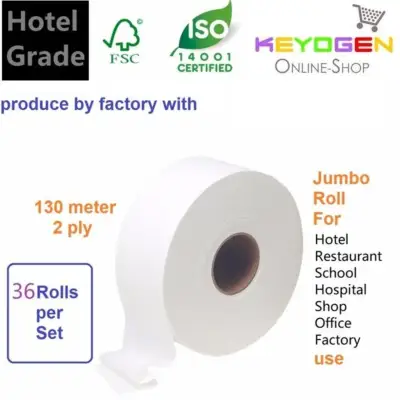 3 carton 36 roll Hotel grade Jumbo roll tissue toilet paper JRT