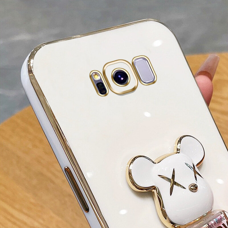 YBD 3D Candy Bear Bracket Phone Case For Samsung Galaxy S8 Plus S8+ S9 Plus S9+ S10 Plus S10+ High End Soft Silicone Material(Bracket Can Rotate)