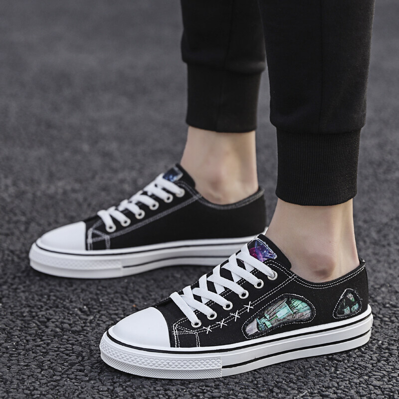 【Sẵn Sàng】 ViVi Shop Dép Nửa Chân Giày Vải Nam Giản Dị Giày Sinh Viên Nam Và Giày Thể Thao Nữ Cổ Điển Đơn Giản Giày Thể Thao Nam Và Nữ Giày Thường Giày Vải Đi Bộ Ngoài Trời Giày Đế Thấp