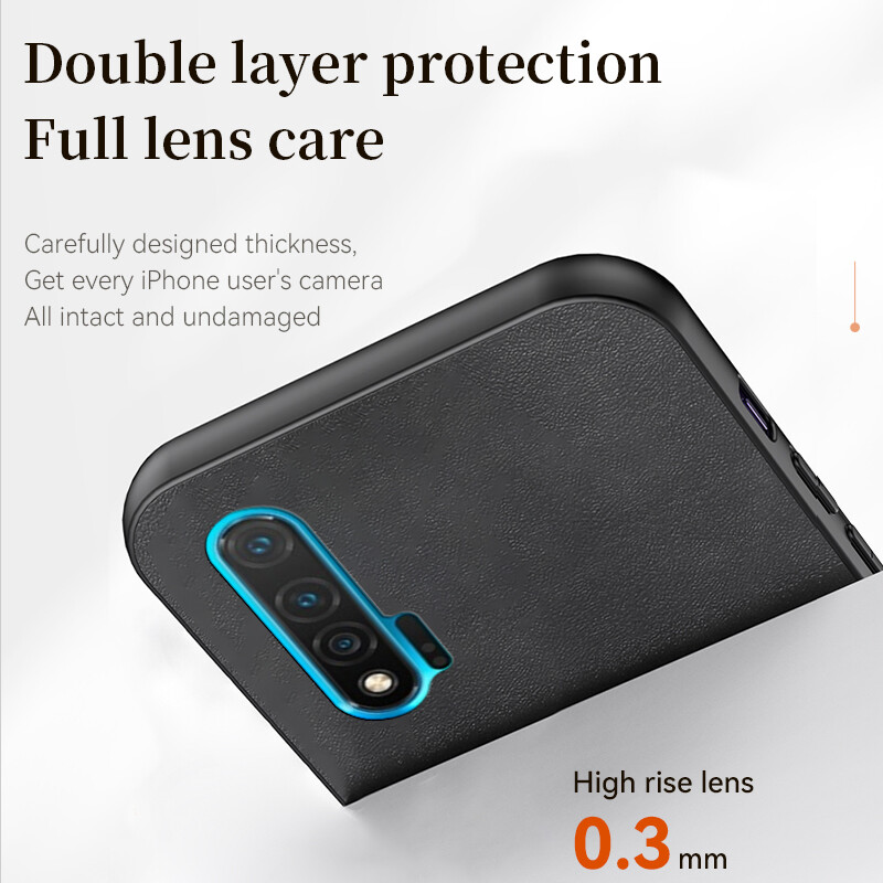For Huawei Nova6 Case Luxury Leather Texture Shockproof Phone Cover Huawei Nova6SE TPU Soft Casing