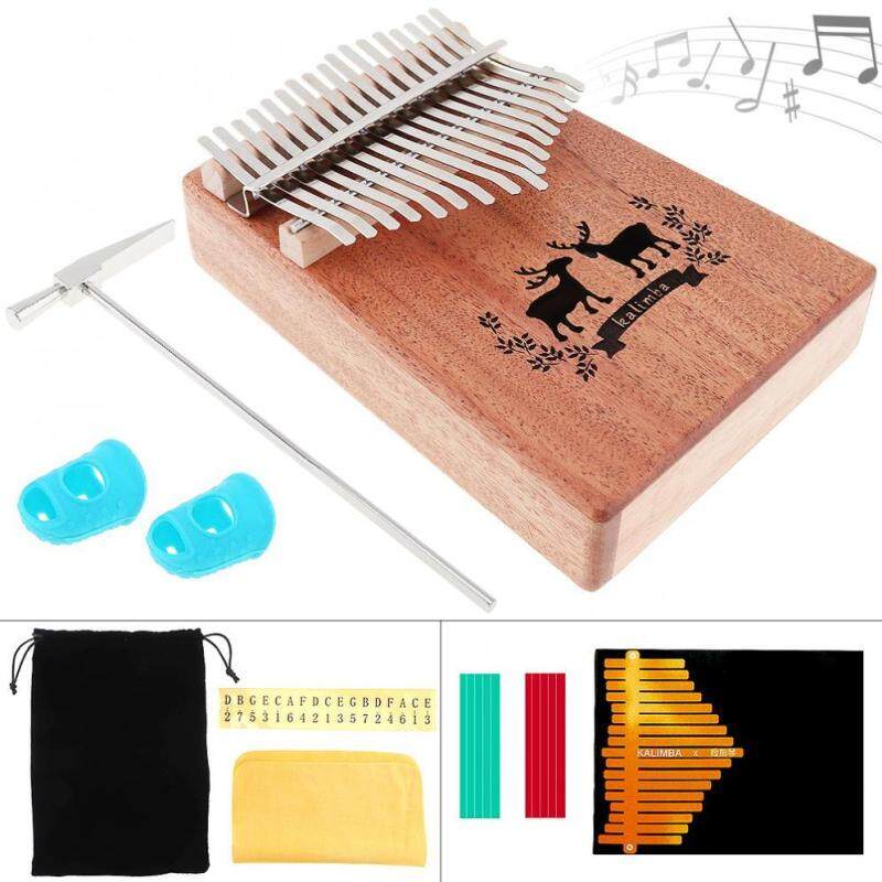17 Phím Kalimba Nai Sừng Tấm Lỗ Âm Thanh Đơn Ban Gỗ Gụ Ngón Tay Cái Đàn Piano Mbira Bàn Phím Mini Nhạc Cụ