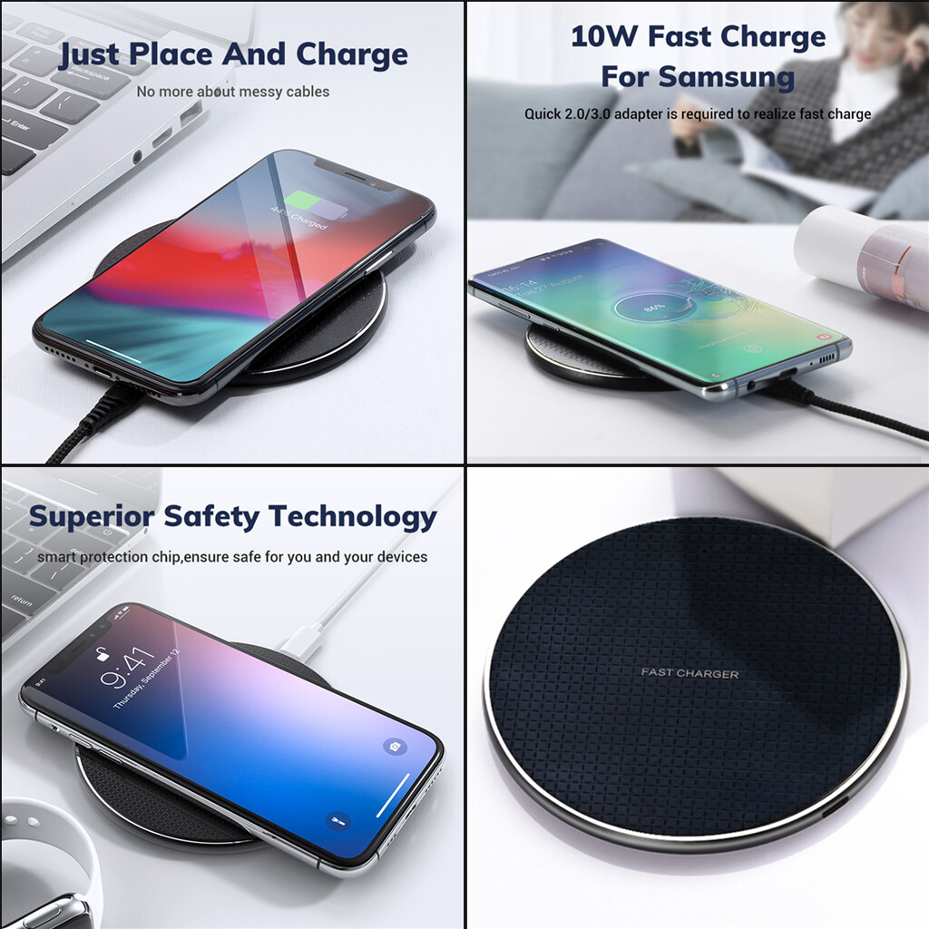 Ulight Wireless Charger 10W for Samsung Galaxy S9 S8 S8 Plus Note 8 Note 5 S7 Edge