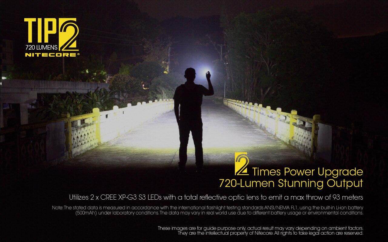 NITECORE TIP2 720 lumens USB rechargeable keychain flashlight
