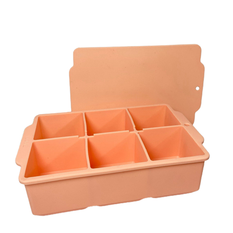 TWiyo Khay Đá Lớn Có Nắp, Khuôn Đá Khối Vuông Silicone Lớn Có Thể Xếp Chồng Lên Nhau Để Uống Rượu Whisky Cocktail Súp Bourbon Đồ Đông Lạnh, Dễ Dàng Tháo Ra