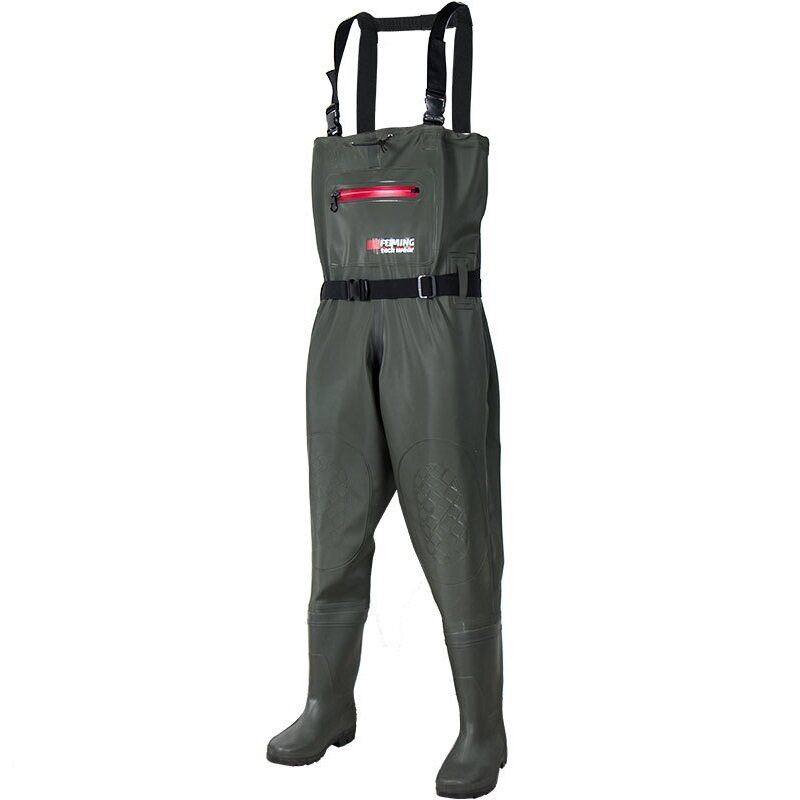 Bootfoot Chest Waders Waterproof 2-Ply Nylon/PVC Multi-purpose Fly Fishing Hunting Waders Pants for Men and Women