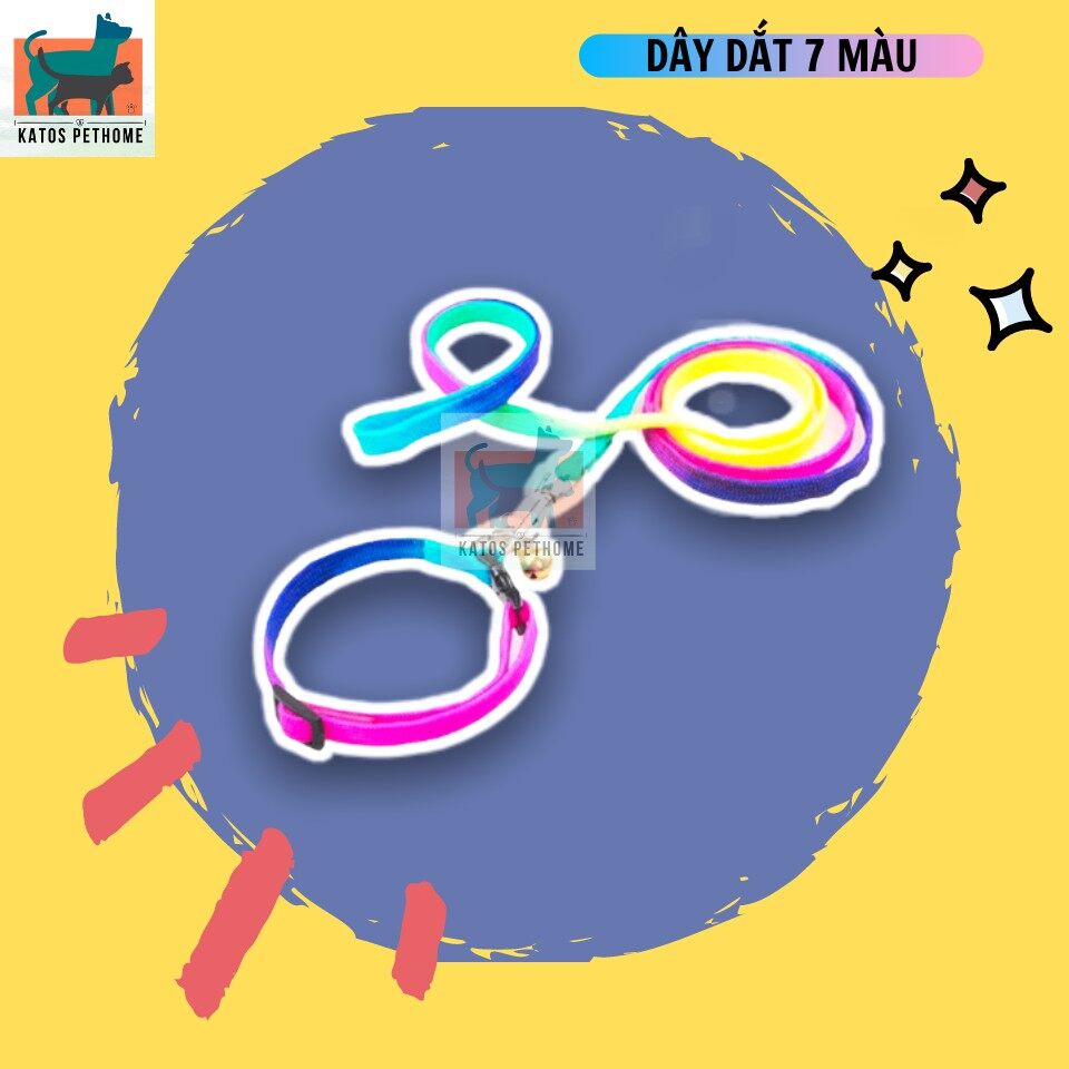 Dây dắt 7 màu cho mèo có chuông