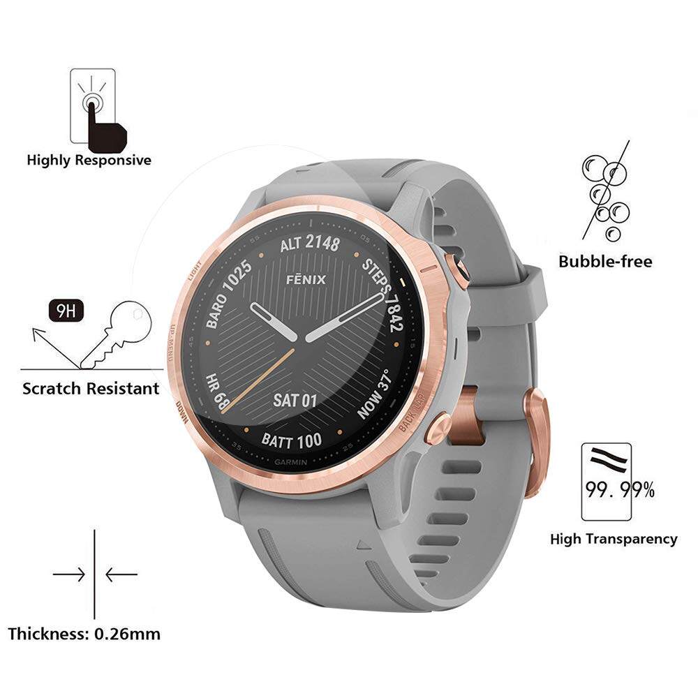 Tempered Glass Screen Protector For Garmin Fenix 6S