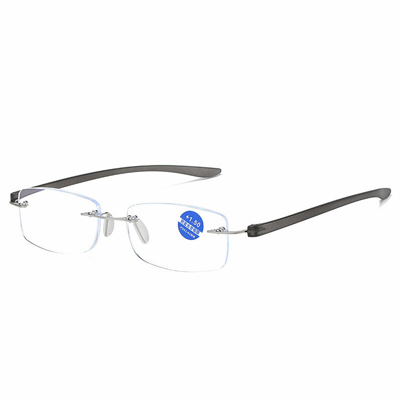 Anti Radiation Reading Glasses For Men TR90 Frameless Eyeglasses Women Readers Metal Anti-fatigue Presbyopic Eyeglasses Elastic Spectacle Frame