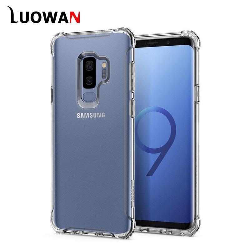 LUOWAN For Samsung Galaxy S9 Plus Case Shockproof Bumper Transparent Silicon TPU Cover For Samsung Galaxy S9 Plus-Clear