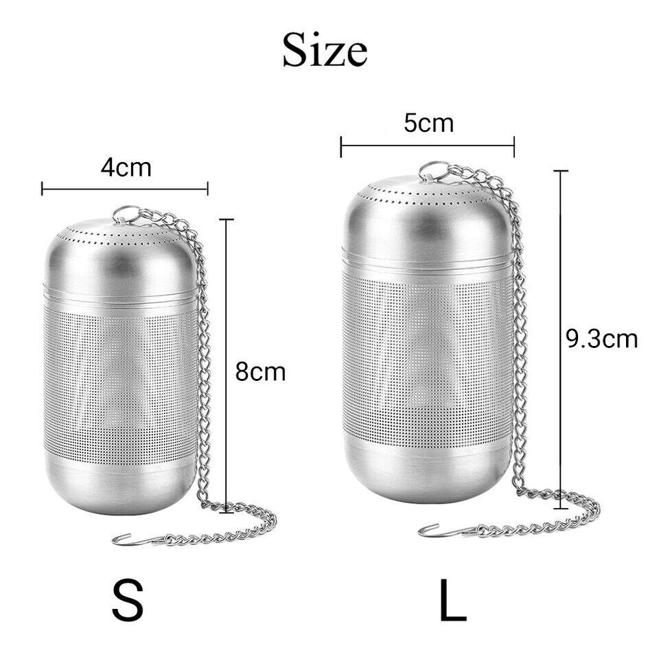 1PCS 304 Stainless Steel Loose Leaf Tea Infuser Spice Tea Strainer Diffuser Filter Large