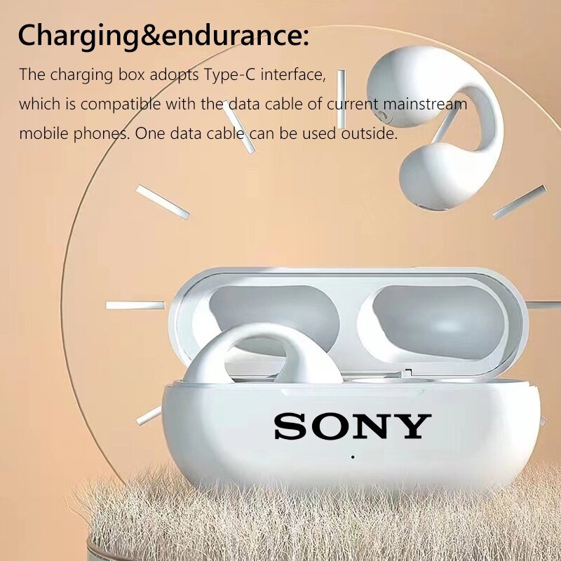 💖Miễn phí vận chuyển + COD💖24h Tàu-Sony ambie âm thanh dẫn truyền âm thanh qua xương Tai nghe không dây Bluetooth TWS Bộ tai nghe thể thao