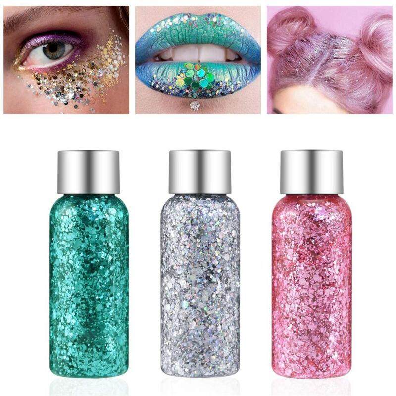 Buy 3 Packs Holographic Glitter Sequin Face Eyes Lips Body Hair Nail Art Makeup Accessory for Halloween Christmas Party Singapore