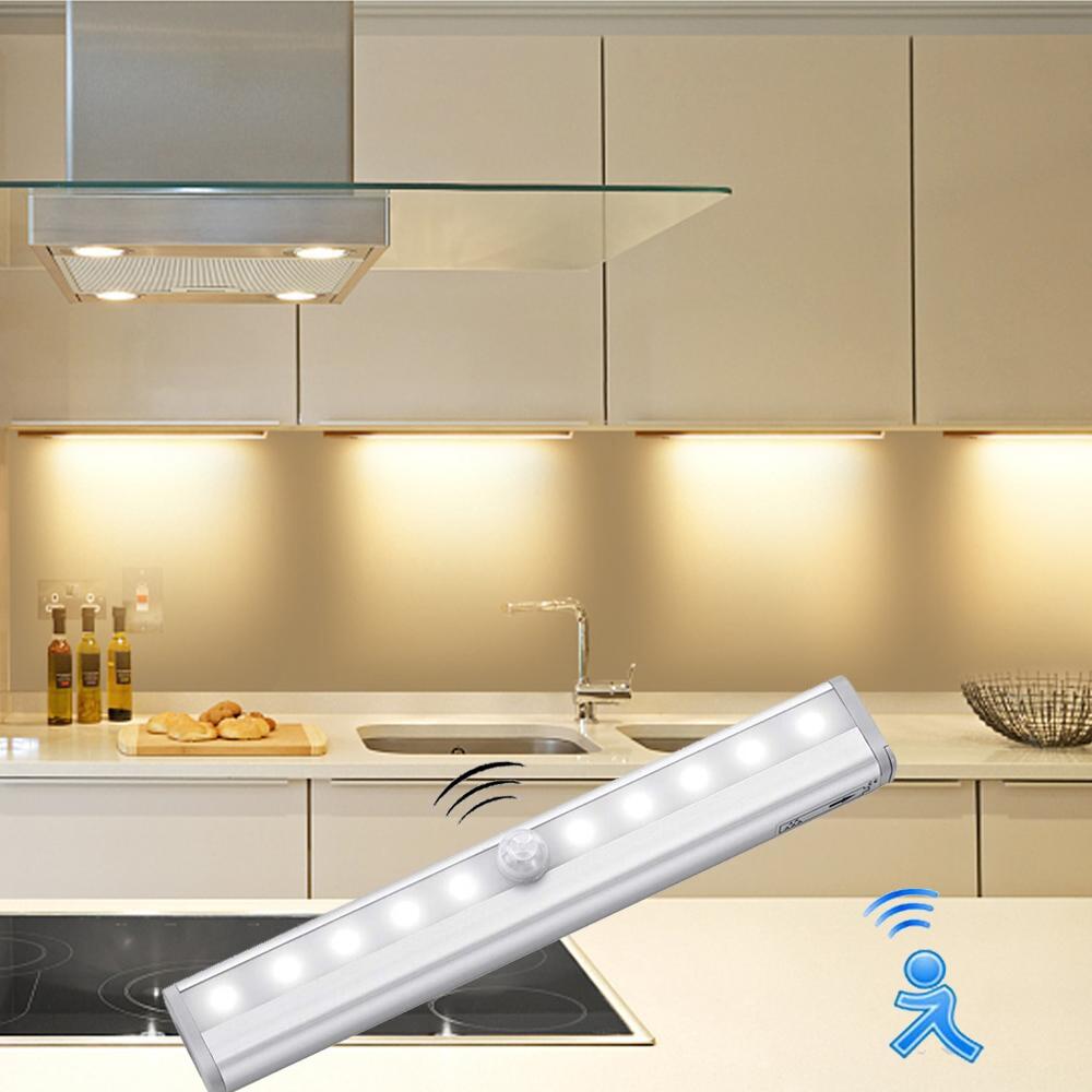 Hàng có sẵn + cảm biến chuyển động thông minh miễn phí đèn led dưới tủ máy dò chuyển động cơ thể đèn led nhà bếp, cho tủ quần áo tủ chén đèn tường trong nhà