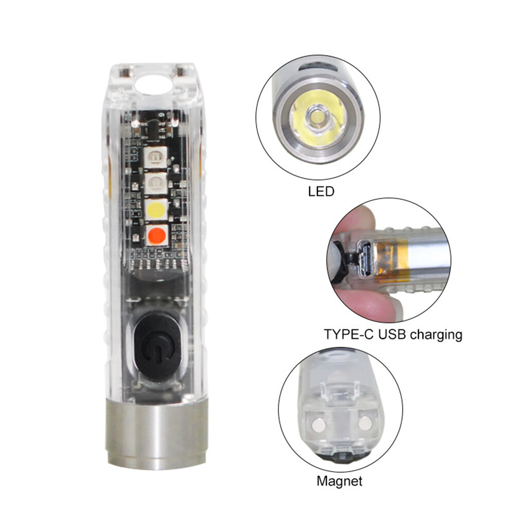Đèn Pin Móc Khóa Mini Đèn Pin LED Bỏ Túi Đèn Đi Bộ Đường Dài USB