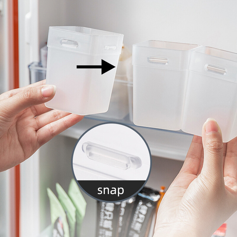 HOUSEEKER Set 2 hộp đựng đồ gia vị gắn nhanh chất liệu PP trong suốt giữ gọn gàng cho tủ lạnh-INTL
