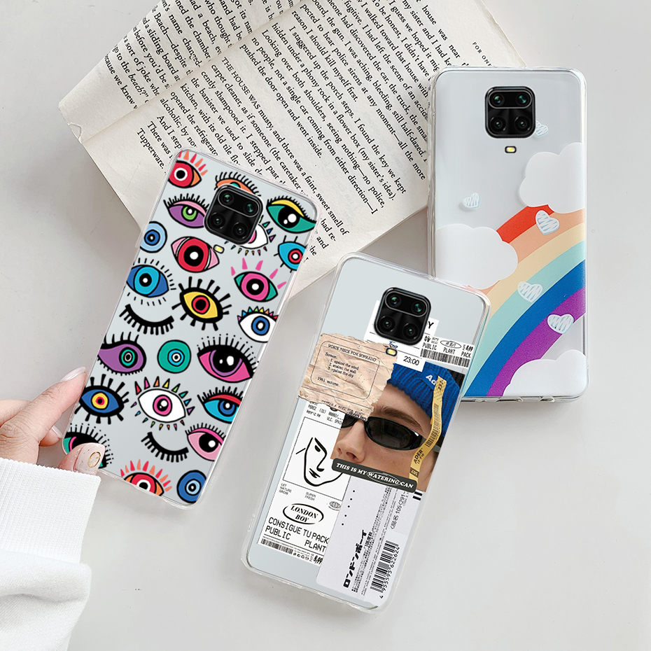 Ốp Cho Xiaomi Redmi Note 9S Note 9 Pro Ốp Ốp Lưng Điện Thoại TPU Silicon Mềm Trong Suốt Sơn Màu Dễ Thương Cover Quay Lại