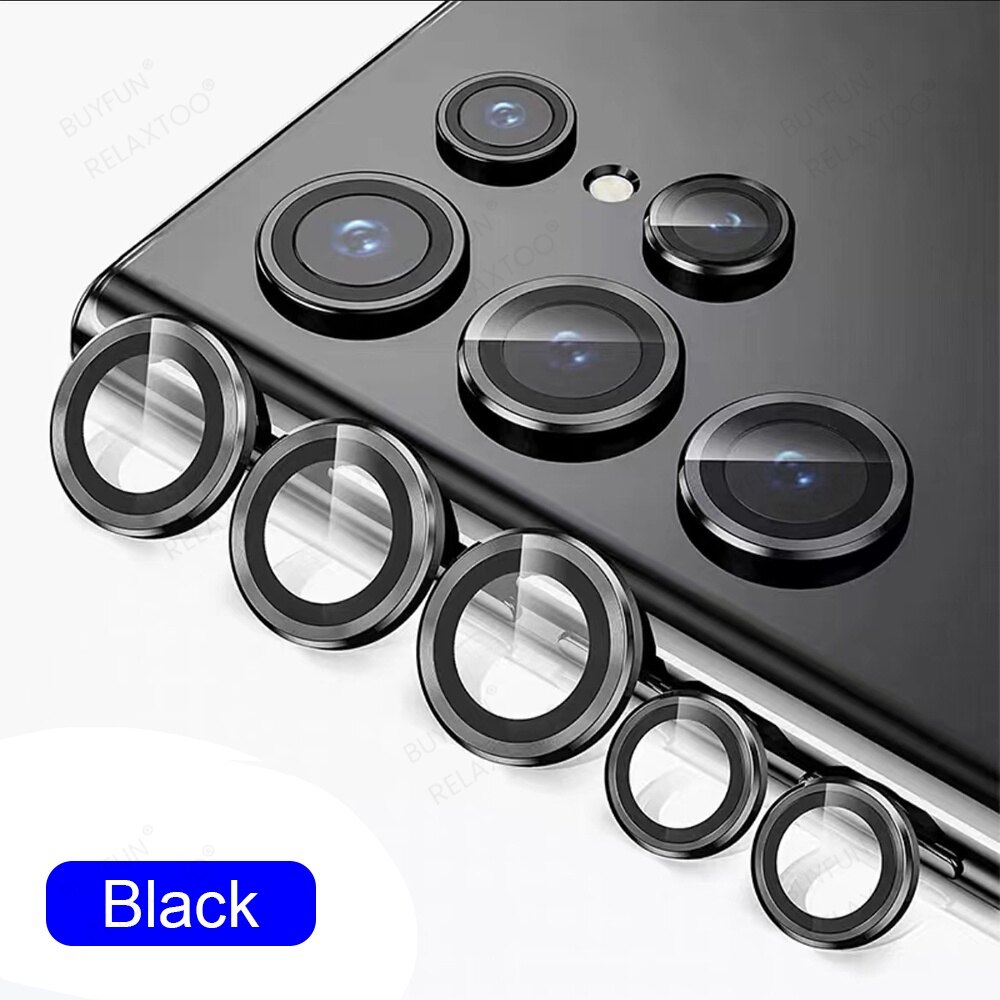 Camera Lens Protectors For Samsung Galaxy S23 Ultra Plus S23Plus S23+ S23Ultra 5G HD Curved Tempered Glass Metal Camera Ring Back Cover Screen Protector Lens Film