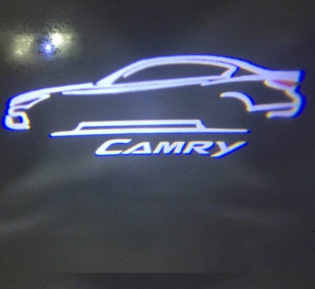 2X Car Door Light Led Shadow Laser Projector Lamp For Camry 2006-2021 Logo Welcome Light Atmasphere Decoration Emblem Lamp