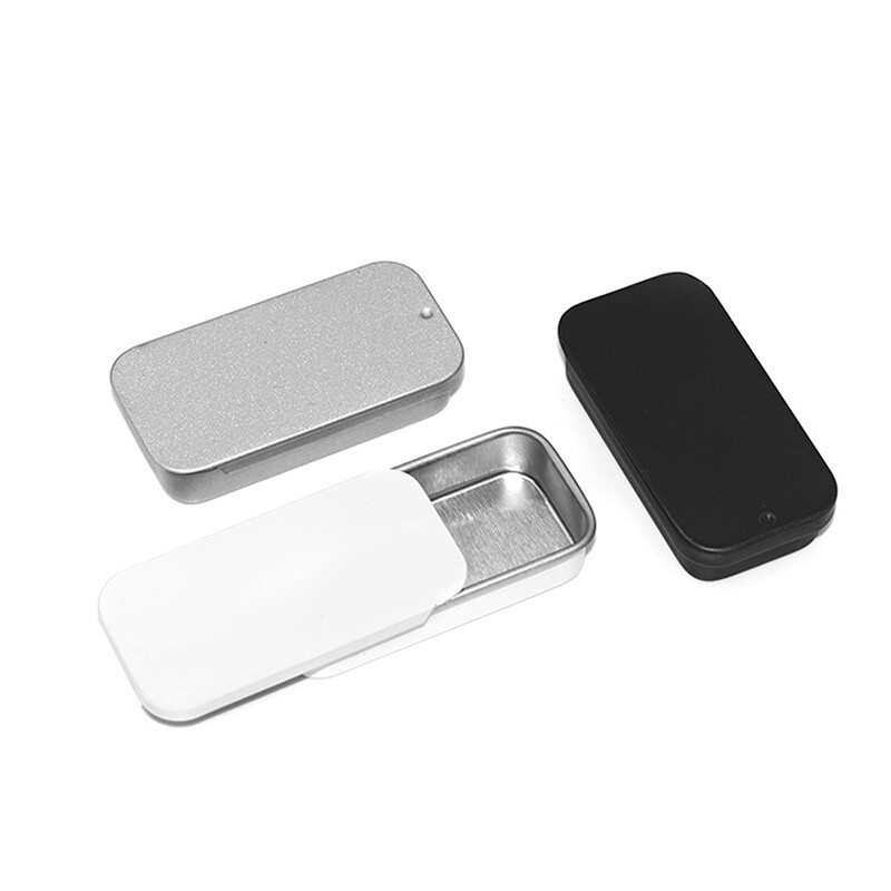 Ministar Metal Rectangular Empty Mini Tin Box Tinplate Push Candy Pill Cases Storage Box