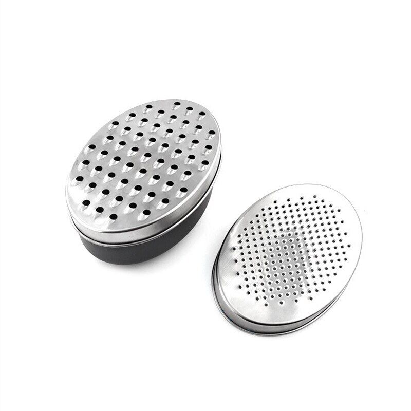 Double-sided Stainless Steel Lunch Box Grater, Storable Ginger