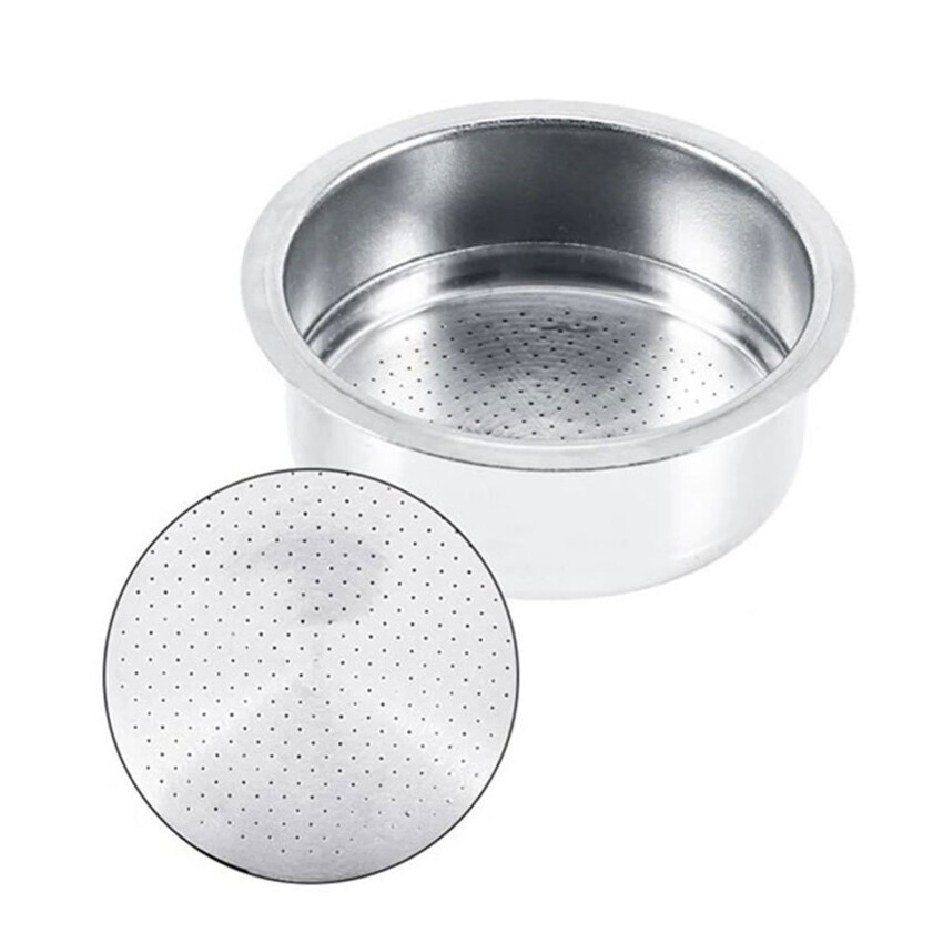 51mm Filter Basket, Pressurized Espresso Filter Basket Stainless Steel Double Wall Portafilter Basket Compatible