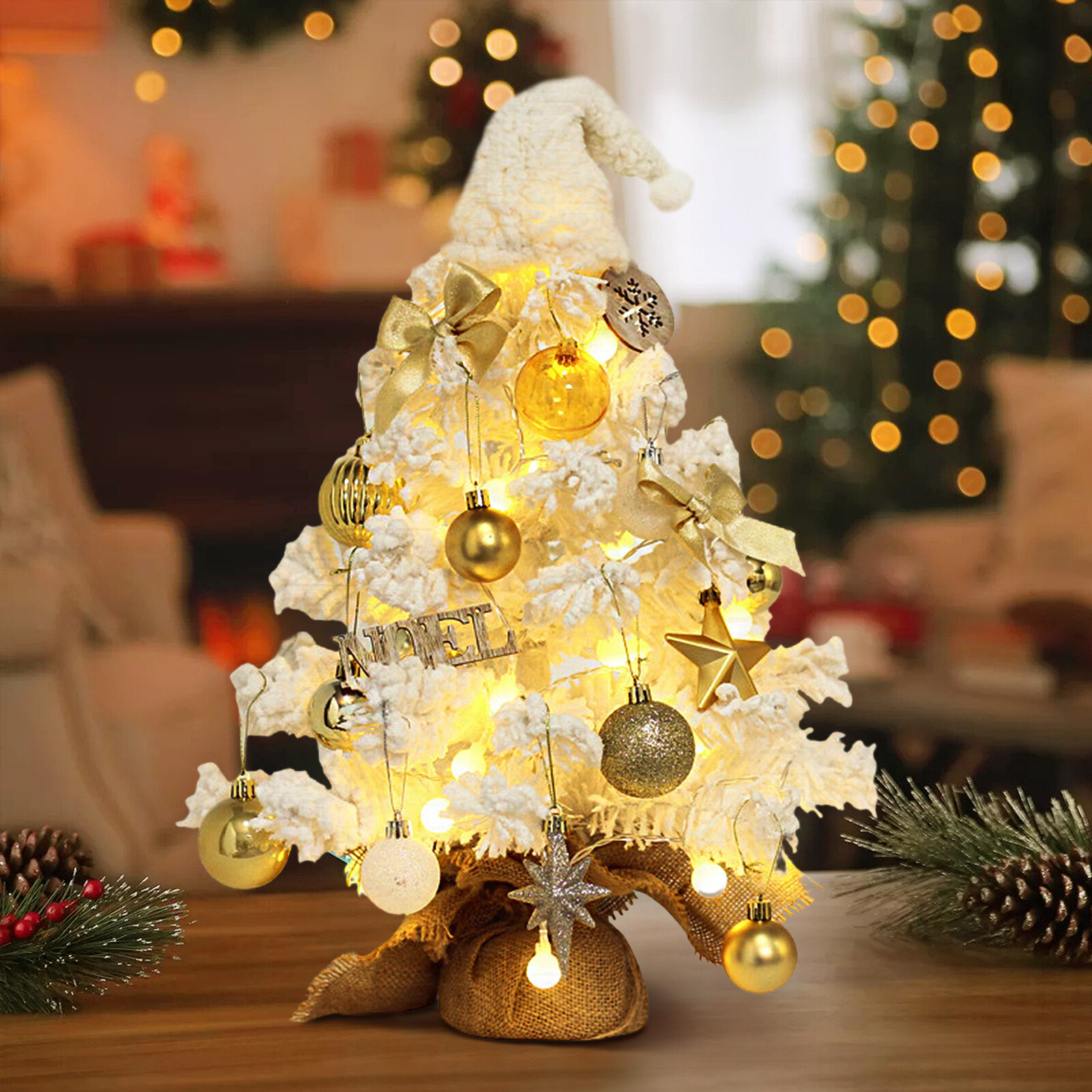 white and yellow christmas lights