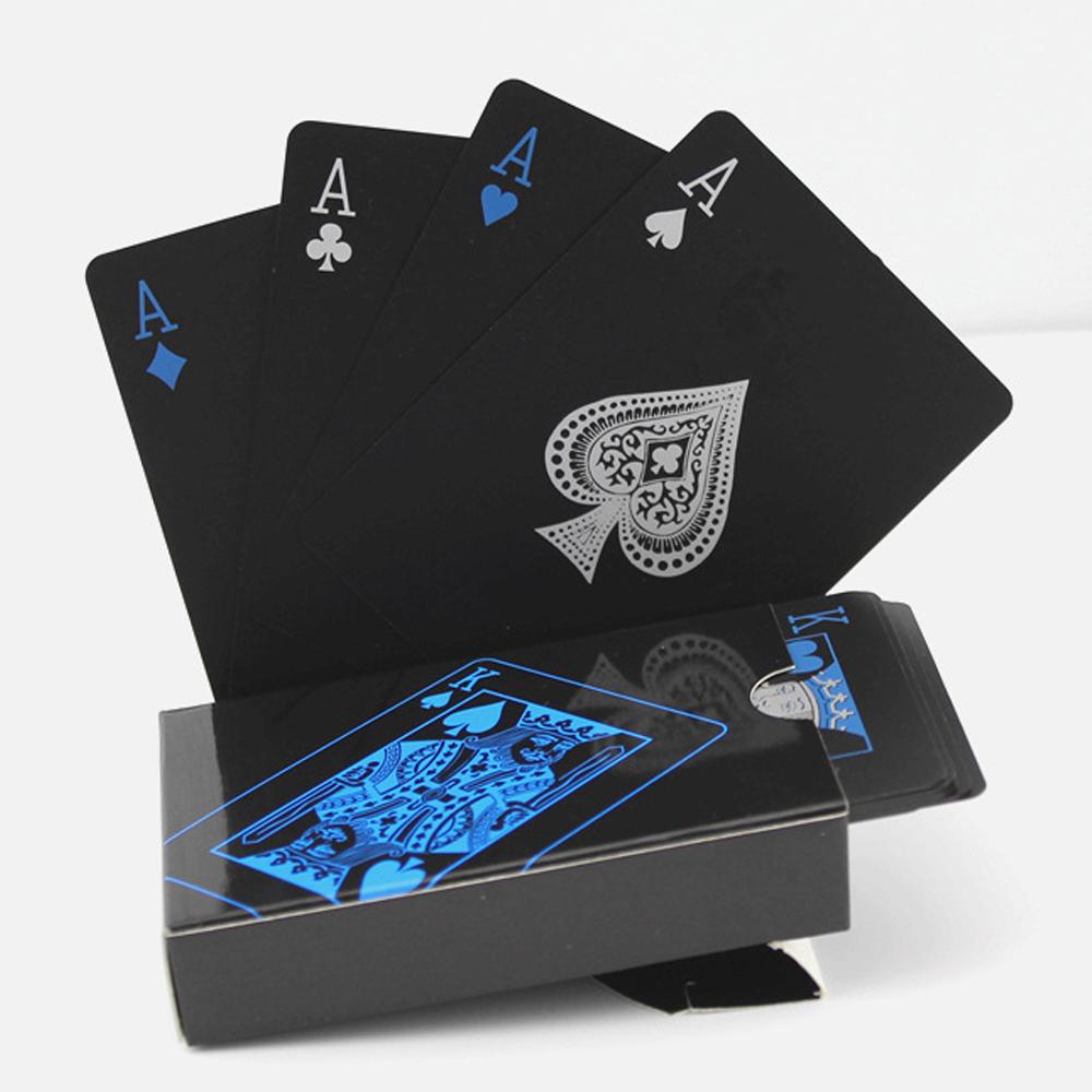 54pcs Fine-quality Plastic PVC Poker Waterproof Black Playing Cards Creative Gift Practical Magic Poker Gaming Cards