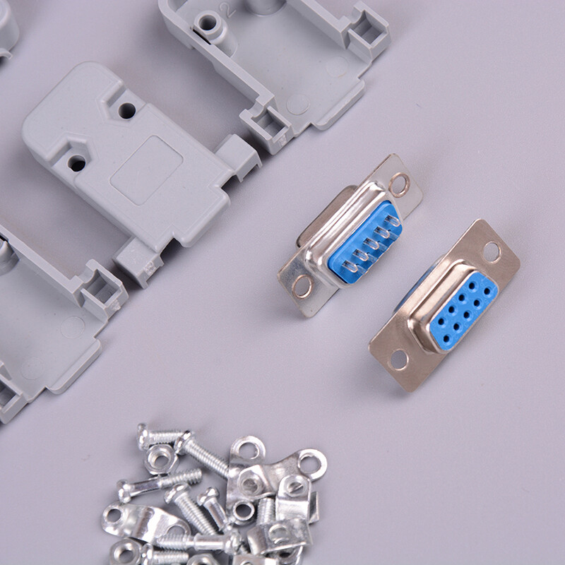 [Slowball] Flash Sale 2Set RS232 DB9 female socket plug connector 9 pin copper RS232 adapter with case