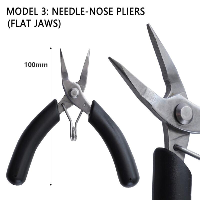 Aideepen 4 Inch Mini Pliers Diagonal Pliers Bent Needle Nipper Nose Pliers Cable Snips Electrical Cutting Pliers Repair DIY Hand Tools