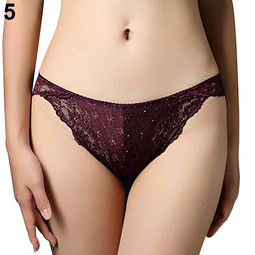 Cherise Women Fashion Sexy Thongs Panties Lace See-through Briefs Underwear