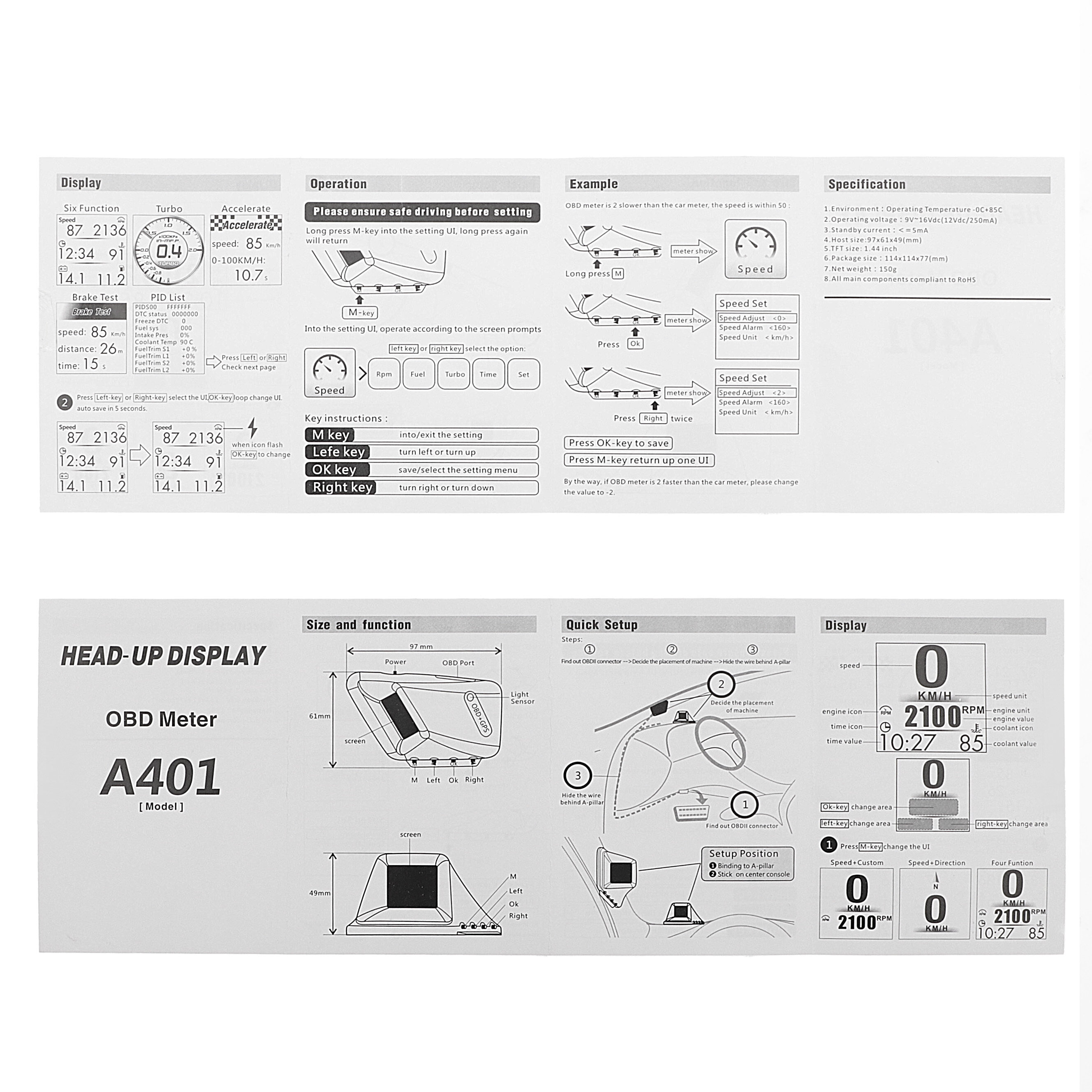 Đồng Hồ Bấm Giờ Lái Xe Thông Minh Hệ Thống Kép OBD2 + G-P-S Màn Hình Hiển Thị Đầu HUD Đa Chức Năng Đồng Hồ Đo Tốc Độ Đồng Hồ Đo Tốc Độ Đồng Hồ Kỹ Thuật Số Hệ Thống Báo Động RPM Turbo Áp Suất Dầu Nhiệt Độ Nước G-P-S Đồng Hồ Tốc Độ