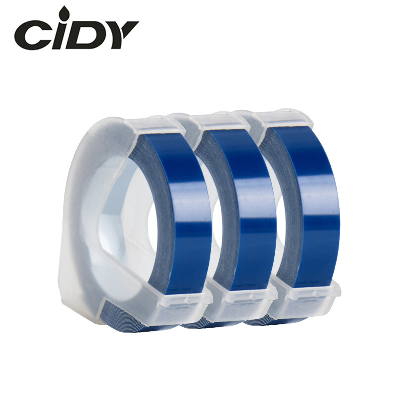 3Rolls 9 Mét Nhãn Dán 3D Emboss Nhựa Nhãn Băng Cho Motex Label Maker E303 E202 E101