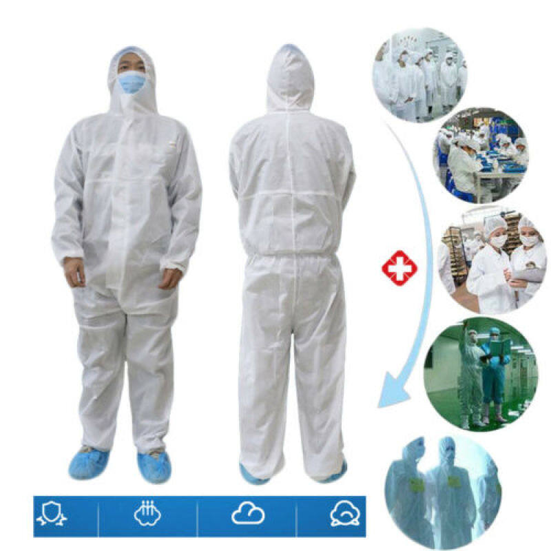 SpotWhite Coverall Hazmat Suit Protection Protective Disposable Anti-Virus Clothing Disposable Factory Hospital Safety Clothing