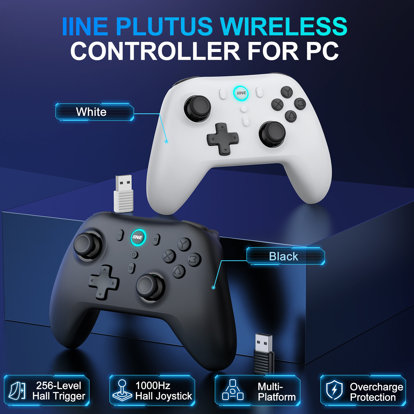 IINE PLUTUS WIRELESS CONTROLLER for PC with 256-LevelHall Trigge rwith  1000Hz Hall Joystick with Overcharge Protection | Lazada Singapore