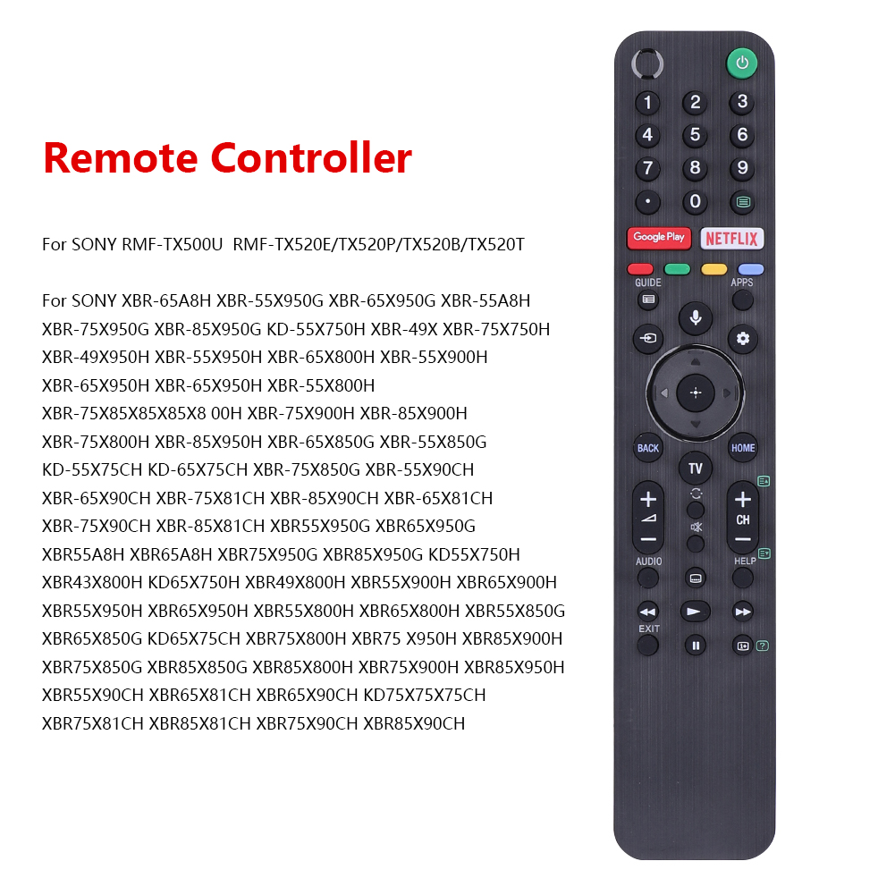 Replacement Remote Control for Sony HD 4K Smart TV RMF-TX500U RMF-TX520E