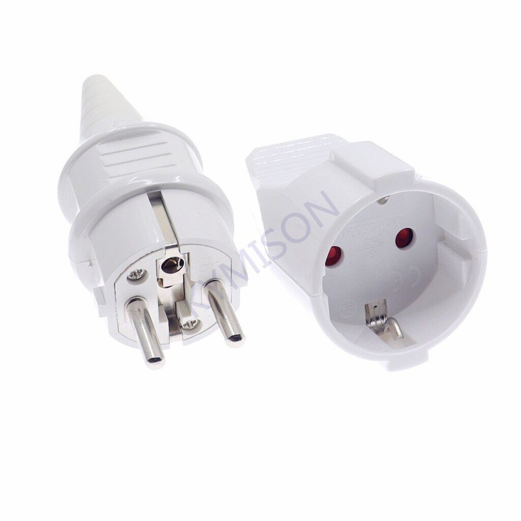Schuko EU power cord UK 250V 2pin male to female connector cable socket EU plug French connector socket