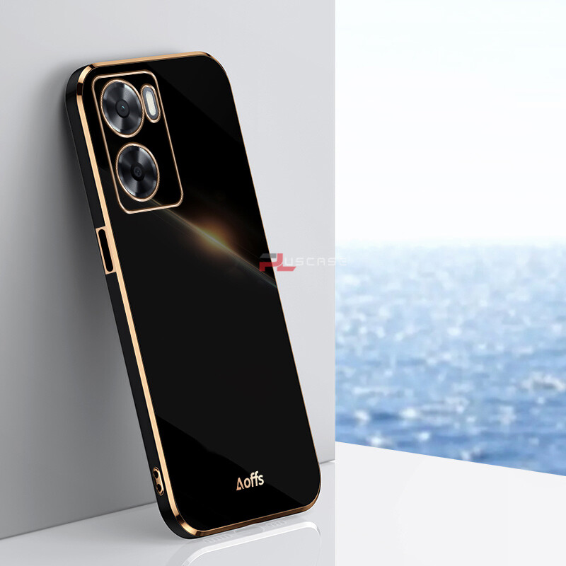 PlusCase for OPPO A57 4G A77s 6D Plating Soft Case Lens Protector Square Frame Silicone Glossy Shockproof Phone Back Cover