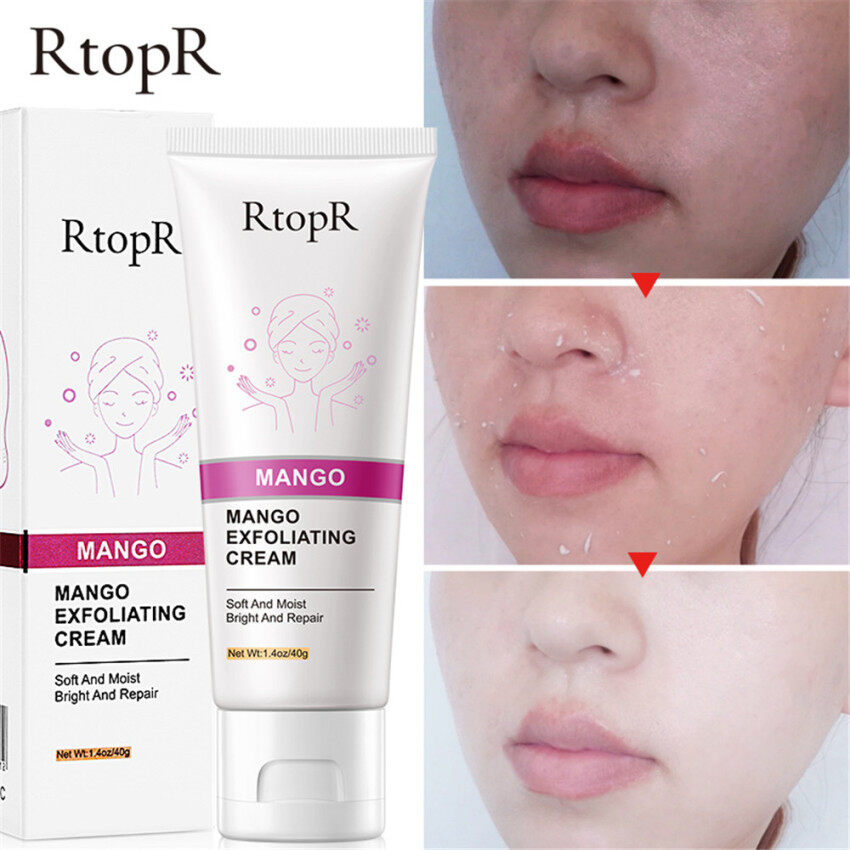 RtopR Mango Exfoliating Cream Skin Care Face Exfoliating Cream Whitening Moisturizer Repair Facial Scrub Cleaner Acne Blackhead Treatment Remove Face Cream