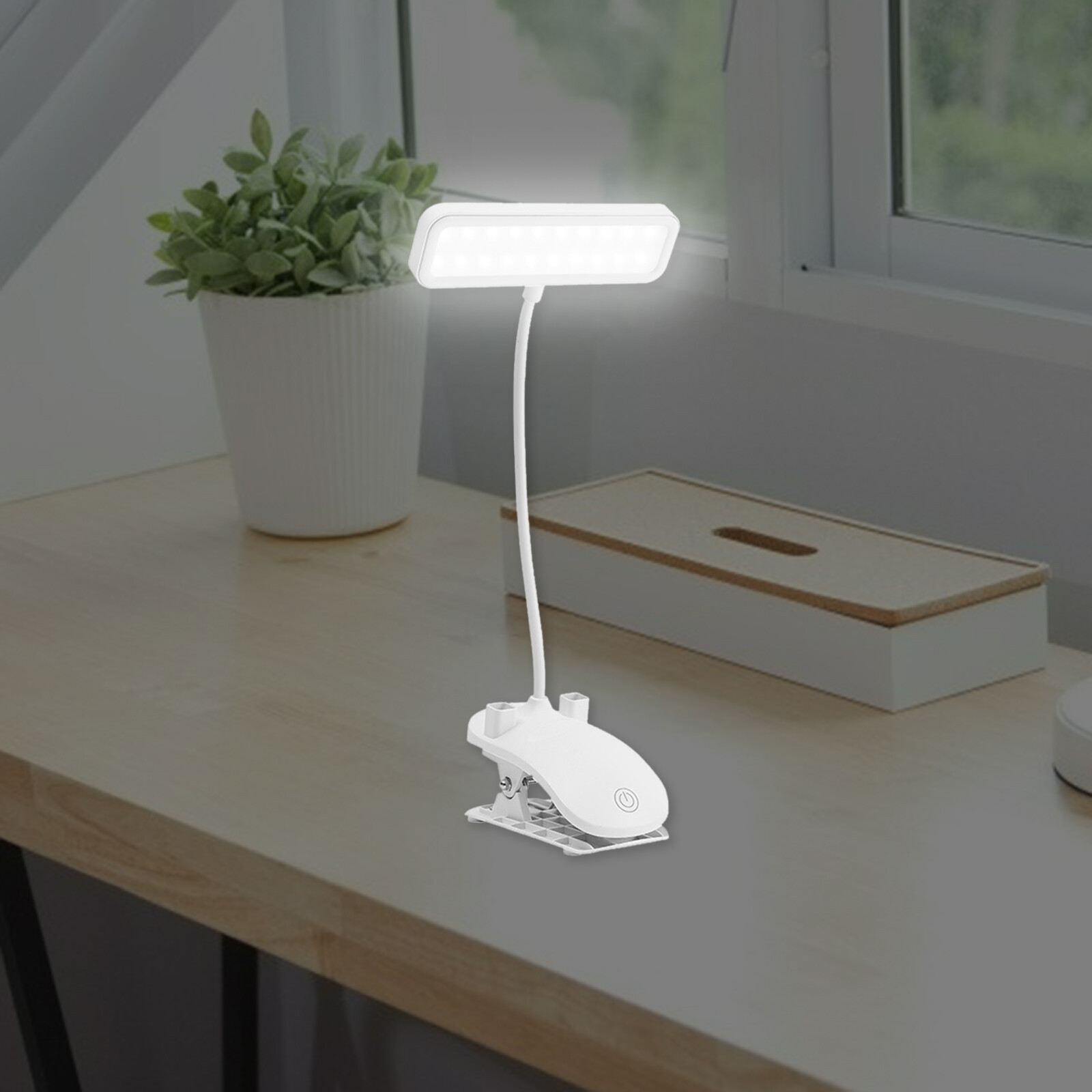 Blesiya 3Level Book Light Table LED Clip-On Reading Rechargeable Flexible Lamp